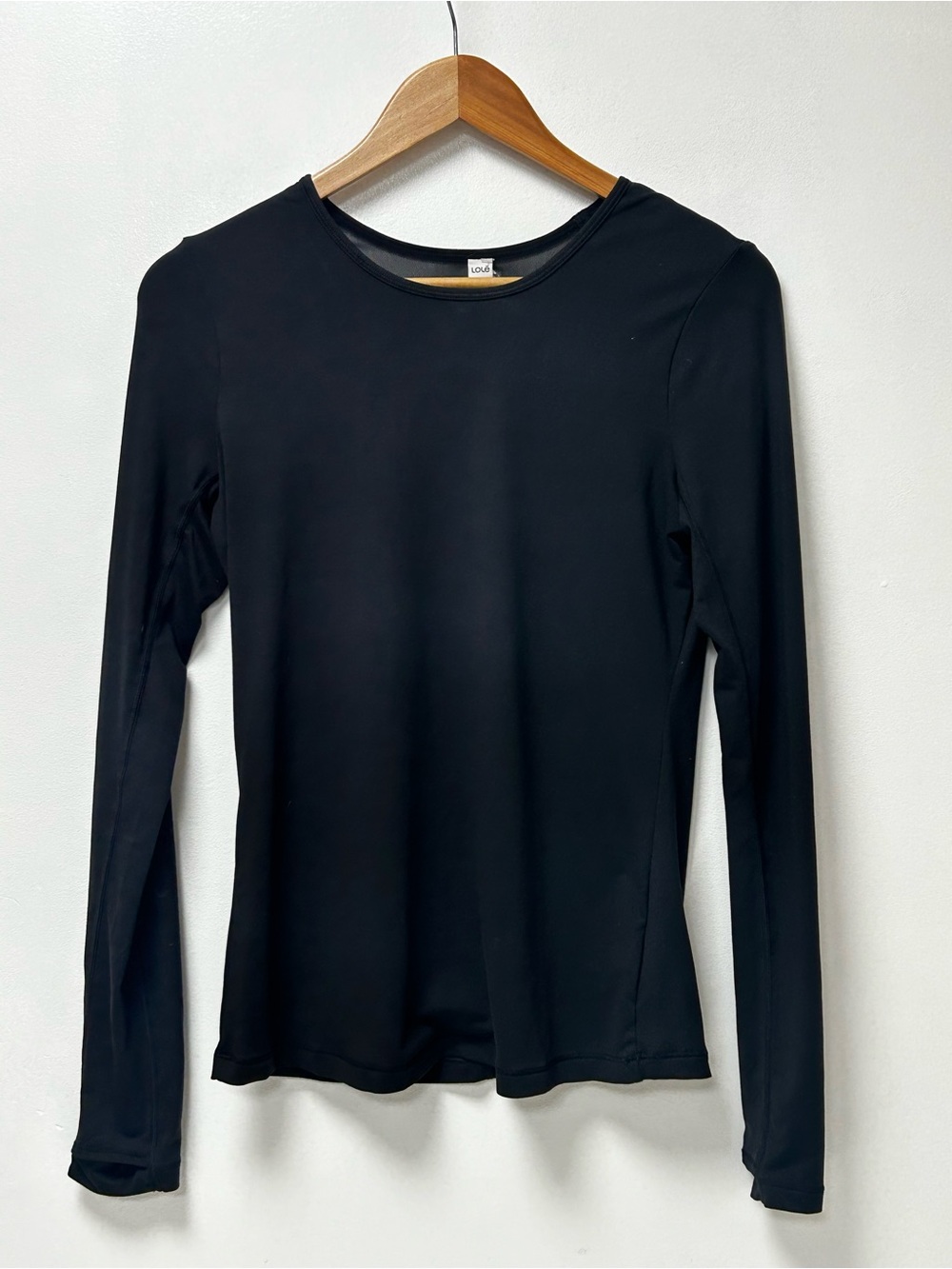 Lolë Black Long Sleeve Mesh Back Performance Active Top Women’s Size Small